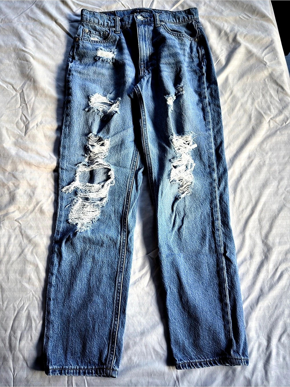 Aeropostale Mom Jean Distressed Blue Jeans Waist 2